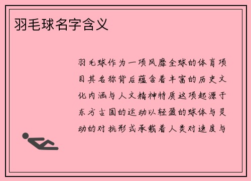羽毛球名字含义