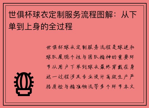 世俱杯球衣定制服务流程图解：从下单到上身的全过程
